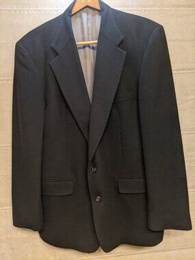 Oliver Mens Black Super Fine 100% Cashmere Sport Coat Blazer 2-Button 44L